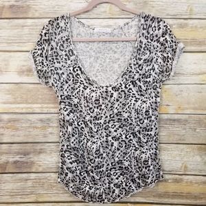 Zara Leopard Print Linen Top XS